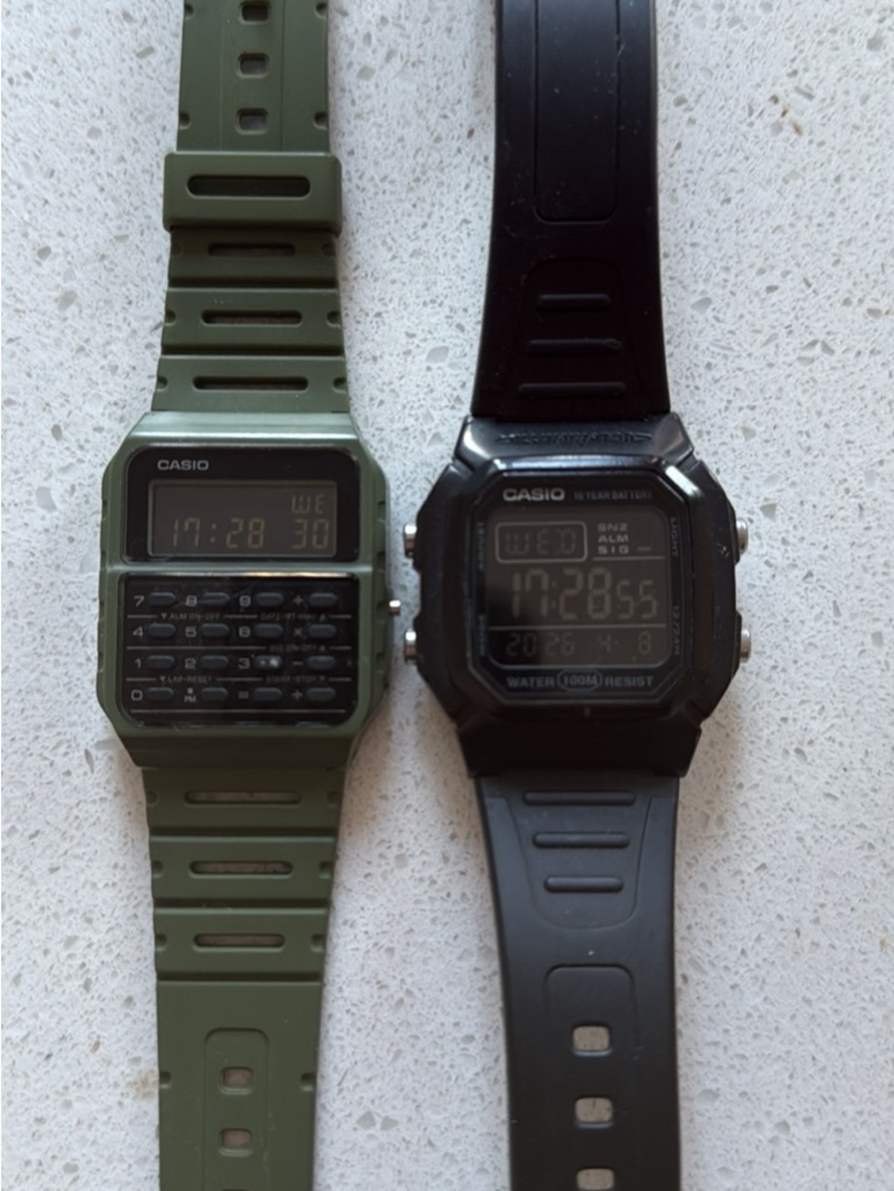 Casio Dual-Pack Digital Watches in Olive Green and Black